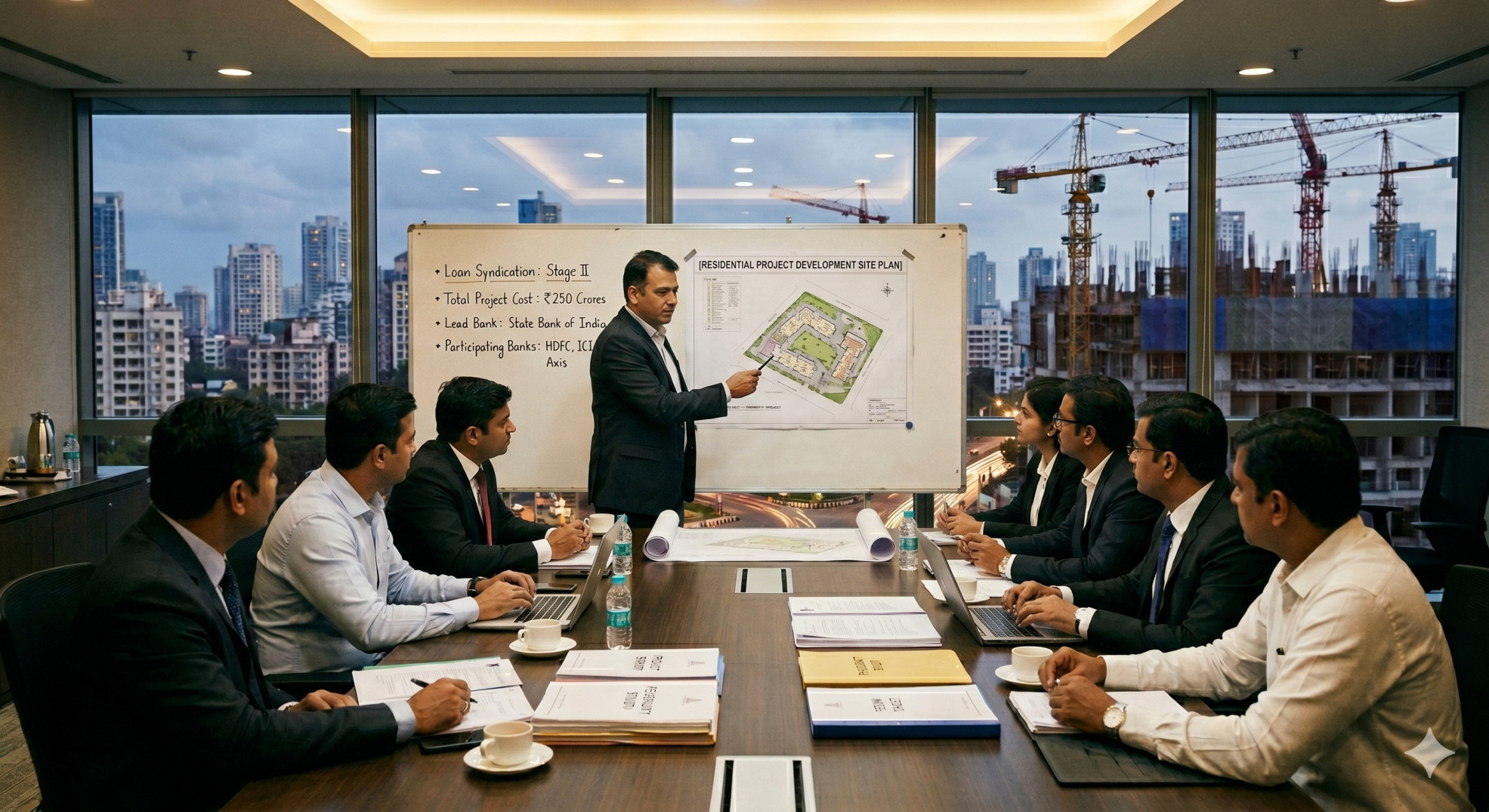 Real estate project loan syndication India — developer meeting with banks